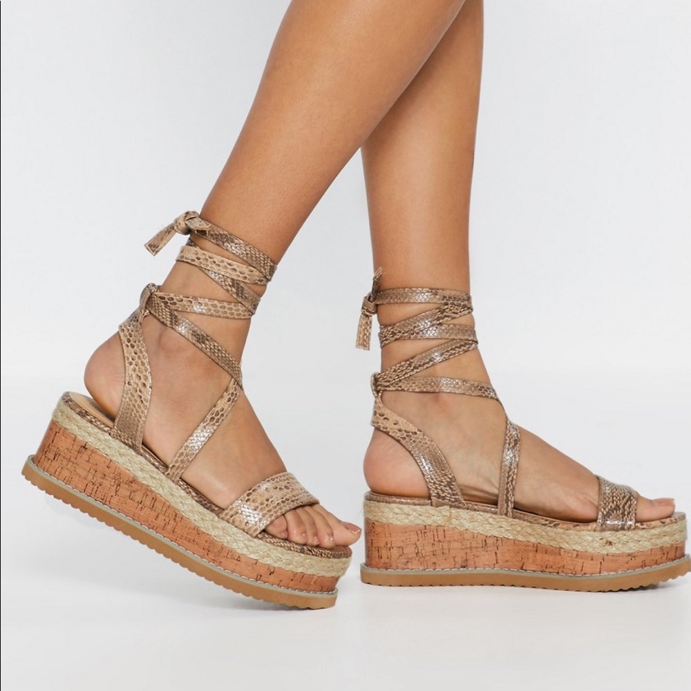 Snake skin wedges